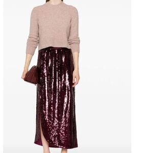 All Saints Opal sequin-design midi skirt